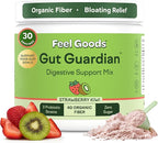 Feel Goods Gut Guardian, Gut Health Powder Drink Mix - Probiotic Fiber Powder with Prebiotics & L Glutamine for Digestive Health, Bloating Relief & Digestion Support - Zero Sugar & Organic Flavor