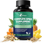 Spike Protein Support Capsules, 8000 FU Nattokinase Supplement with Bromelain and Curcumin, 13-IN-1 Full Spectrum Spike Support Supplement for Immune & Antioxidant Health, Vegan, Non-GMO, 120 Capsules