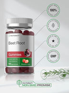Horbäach Beet Root Gummies | Advanced Formula | 100 Count | Vegan, Non-GMO & Gluten Free | Strawberry Flavor