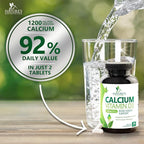 Calcium Supplement with Vitamin D3-1200 mg Calcium per Serving with D3 for Best Absorption - Supports Immune Health, Bones & Teeth - Nature's Calcium is Bottled in USA for Women & Men - 240 Tablets