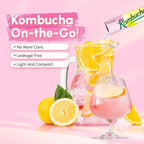 TEAZEN Sicily Pink Lemon Kombucha Powder, Hydration Drink Mix, Sugar Free, Live Probiotics & Prebiotics, On-the-Go 10 Packets, 1.76oz