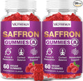 Saffron Gummies (88.5 mg) with Magnesium — Enhanced with St. John’s Wort, Rhodiola, Ashwagandha & Vitamins B6, B12, D3 for Mood & Focus Support — 120 Count