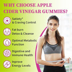 Appetite Suppressant Supplement| Akkermansia Function| Apple Cider Vinegar Gummies with Green Tea Extract, Probiotic for Fat Burner, Detox Cleanse, Metabolism, Energy & Digestive Health, 60 Gummies