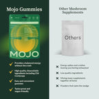 Mojo Extra Strength Focus Gummies with Lion’s Mane, Cordyceps, Ginseng & L-Theanine - Mushroom Gummies Brain Supplement for Adults, Memory/Energy Support, Focus Fuel, Yuzu Lime (2 Pack)