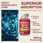 Magnesium Glycinate Gummies, Sugar Free Magnesium Supplement for Men & Women, Supports Relaxation, Gentle on Stomach, Chewable, Raspberry, 60 Count (Pack of 1)