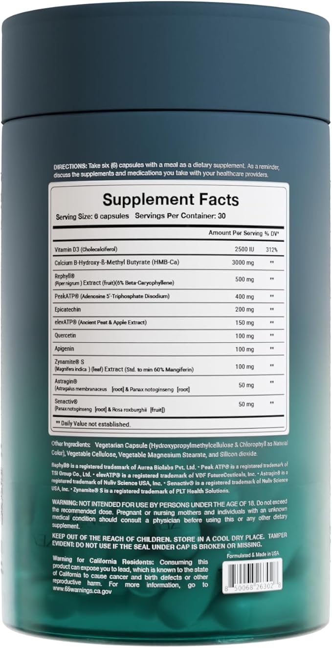 Zenos Health MuscleZen Muscle Builder for Men – ATP Supplements for Strength – Muscle Supplements for Super Recovery – Clear Muscle Support for Lean Muscle Growth - Made in USA, 180 Caps