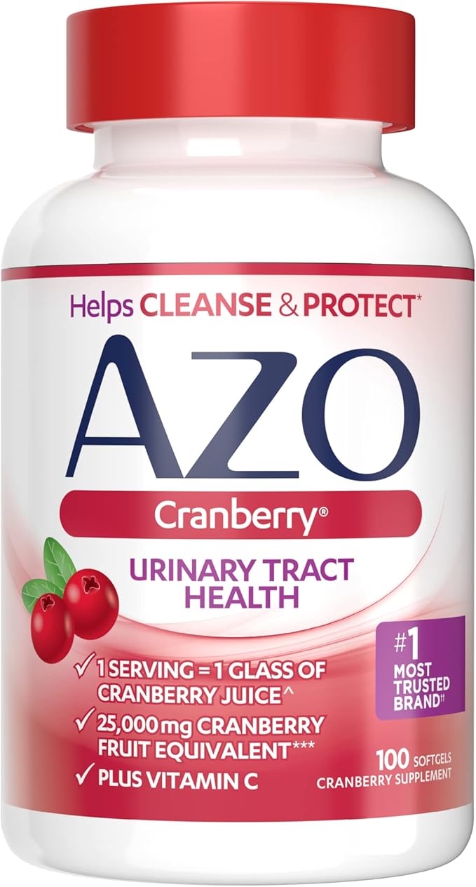 AZO Cranberry Urinary Tract Health, 100 Softgels & 50 Caplets, 1 Serving = 1 Glass Cranberry Juice, Sugar Free Pacran