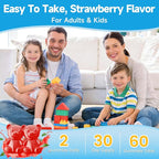 L-Theanine Gummies for Kids & Adults, L Theanine Supplement with Magnesium Glycinate, Ashwagandha, GABA, 5HTP for Calm, Relax, Zzz & Focus Support, Vegan Strawberry Flavor, 60 Count