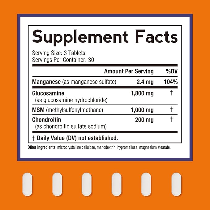 Doctor's Recipes Glucosamine Chondroitin MSM and Manganese Supplement, 1800 mg Glucosamine HCl, NO Shellfish, Healthy Structure & Movements, Flexibility Support for Men & Women, 90 Tablets
