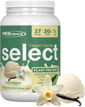PEScience Select Vegan Protein Powder, Plant Based Protein Powder, Amazing Taste, Smooth Texture, Pea and Brown Rice Blend, Dairy Free, Lactose Free, Gluten Free - Vanilla Indulgence, 27 Servings