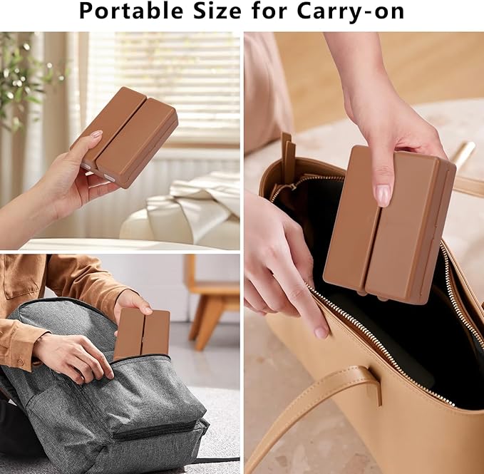 FYY Daily Pill Organizer,7 Compartments Portable Pill Case Travel Pill Organizer,[Folding Design] Pill Box for Purse Pocket to Hold Vitamins,Cod Liver Oil,Supplements and Medication-Brown