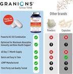 Granions Max Strength Vitamin D3 K2 Supplement - 250mcg (10,000 IU) D3 + 200mcg Vitamin K2 (MK-7) - Vitamins for Bone Health, Immune Support Supplements VIT K2D3-2 Month, 60 Tablets