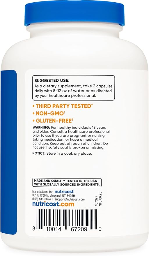 Nutricost Magnesium+ Extra Strength 420mg, 240 Capsules - 120 Servings. Magnesium Oxide and Glycinate - Non-GMO, Gluten Free, Vegan Friendly