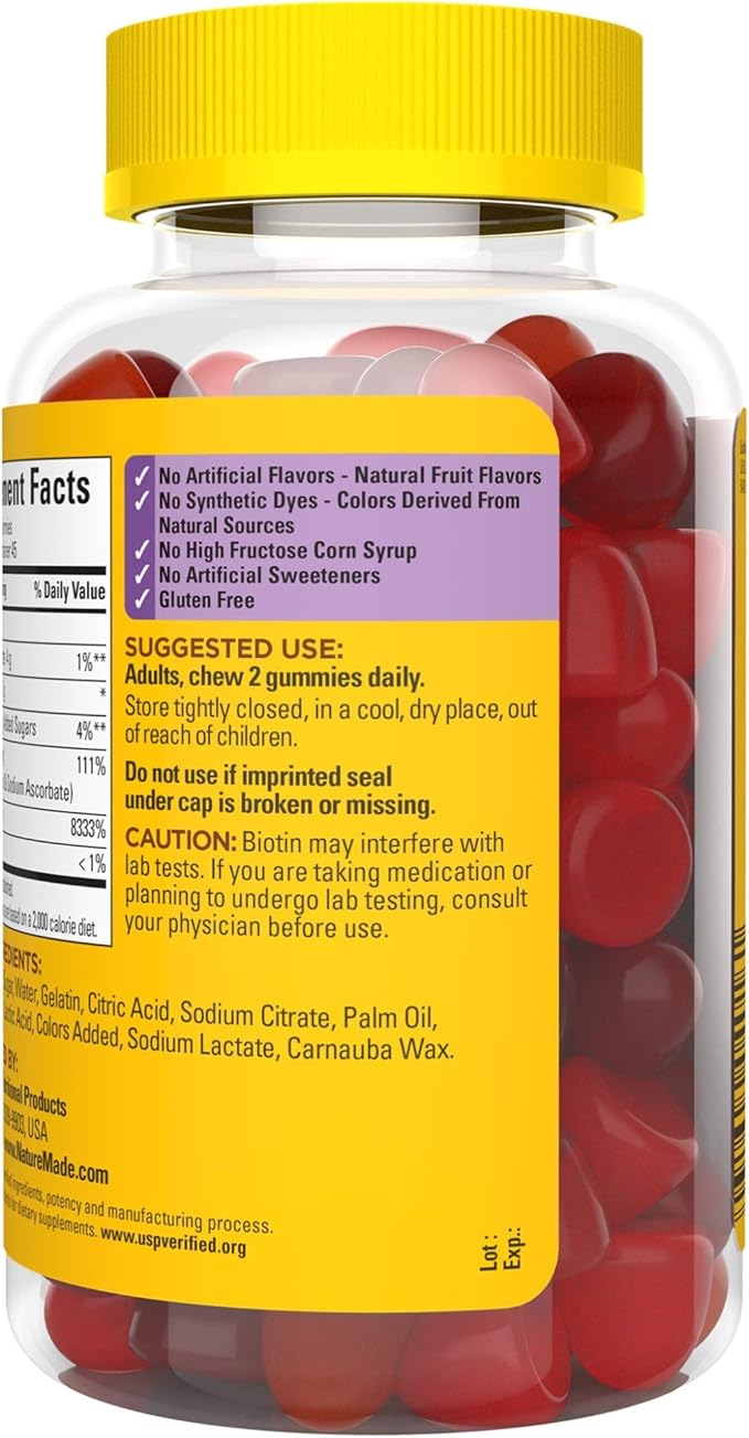 Nature Made Hair Skin and Nails with Biotin 2500 mcg, Dietary Supplement for Healthy Hair, Skin & Nails Support, 90 Gummies, 45 Day Supply (Pack of 2)