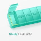 Barhon Pill Organizer Large, Weekly Pills Organizer Pill Box, Medicine Pill Organizer Travel, 7 Day Pill Case for Big Vitamins Supplements Fish Oil, Green