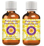 Deve Herbes Pure Lemon Essential Oil (Citrus limonum) Steam Distilled (Pack of Two) 100ml X 2 (6.76 oz)