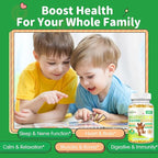 Magnesium Gummies for Kids - Magnesium Glycinate Gummies Supplement with L-Theanine, Vitamin B6, D3 for Adults & Kids, Calm Magnesium for Sleep, Relaxation, Brain,Bones,Sugar Free Pineapple 120ct