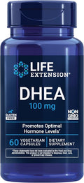 Life Extension DHEA 100 Mg Vegetarian Capsules, 60 Count