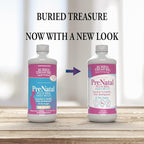 Buried Treasure Prenatal Plus DHA Complete, 16 oz Orange Banana Flavor, High Potency Liquid Formula Supplement for Before, During, Post Pregnancy, Natural DHA Omega3 Iron Vegetarian Safe w/Dose Cup