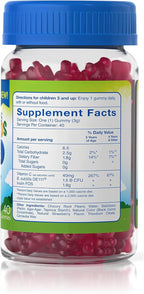TruBiotics Probiotics for Kids with Prebiotics & Vitamin C, Sugar-Free Gummies for Digestive & Immune Health Support, Chewable Kids Probiotic Supplement, Natural Strawberry Flavor, 40 Gummies