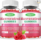 Organic Resveratrol Gummies for Women - Sugar Free Resveratrol-Nutritional-Supplements for Antioxidant Support, Cellular Health, Immunity, Brain & Energy, Raspberry Flavor, 120 Count
