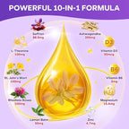 Saffron Gummies for Kids & Adults, 10-in-1 Cortisol Supplement with Saffron 88.5mg, Vitamin D3, B6, Magnesium, Zinc, Ashwagandha, L-Theanine, St. John's Wort, for Emotions, Zzz, 60 Count
