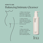 Ina Balancing Intimate Cleanser - pH Balanced Feminine Wash for Vulvar Care, Feminine Hygiene & Sensitive Skin - Non-Irritating Gynecologist Developed Intimate Wash w/Witch Hazel & Aloe, 6 fl oz