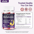 Melatonin 5mg Gummies for Adults, Raspberry Flavor Sleep Aid, Sugar-Free, 60 Gummies, 60 Days Supply