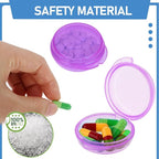 4 Pcs Mini Pill Organizer Small Pill Box Cute Portable Pill Case for Pocket Purse Travel Storage Containers Earplug Case Medicine Dispenser Vitamin Holder (4 Purple)