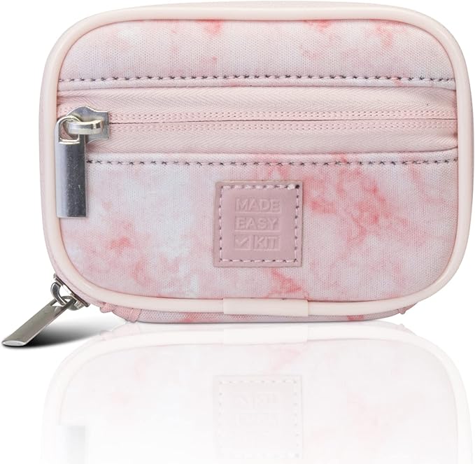 Made Easy Kit Pill Case - Weekly Medicine Organizer with Removable Seven-Day Vitamin & Supplement Box (Pink Marble)