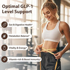 GLP-1 Supplement Shake & Meal Replacement Powder - with 12g Fiber to Promote Fullness, Supports Gut Health, Metabolism & Natural GLP-1 Booster, Sugar Free, Chocolate Coffee Flavor,10.58 OZ