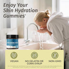 HERBAMAMA Hyaluronic Acid Gummies - 250mg Pure Hyaluronic Acid for Hair, Skin & Nails Support - Vegan, Non-GMO Skin Elasticity Supplement - 60 Pectin-Based Mango-Flavored Chews
