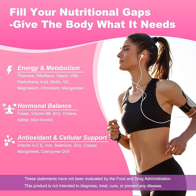 180 Count | Methylated Multivitamin Gummies for Women – Womens Multivitamin Gummies with B Complex, Minerals, CoQ10, Myo-Inositol for Energy, Hormone Balance & Immune Support Sugar Free