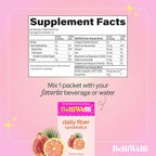 Belli Welli Fiber Supplement, Probiotics Fiber Powder Travel Pack for Women with Collagen & Electrolytes for Daily Gut Health & Debloating, Tropical Breeze, 10 Packets