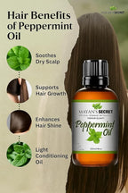 Pure Carrier and Essential Oils for Skin Care, Hair, Body Moisturizer for Face-Anti Aging Skin Care (Peppermint Oil, 4oz)