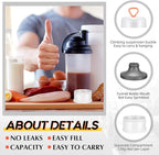 Baderke 4 Pcs Protein Powder Container 5 Layers Stackable Leakproof Container Powder Dispenser with Funnels Stand Keychain Flour Canister for Workout Fitness(Gray, White)