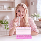 Zoksi Monthly Pill Organizer 1 Times a Day, 30 Day Pill Box Organizer,One Month Pill Case for Travel, 31 Day Daily Medcine Container for Vitamins, Supplement & Medication(Purple)
