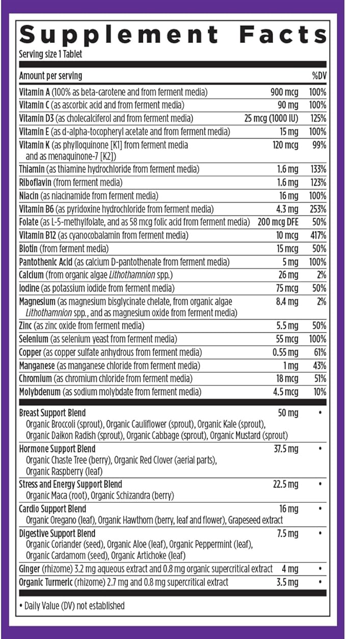 New Chapter Women’s Multivitamin 40+, Extra B6 & B12, Biotin for Hair Growth, D3, VIT C, Zinc for Immune & Stress Support, Gentle on an Empty Stomach, Non-GMO, Gluten-Free, 96 Tablets, (Pack of 2)