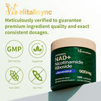 Premium NAD+ Supplement - Nicotinamide Riboside & Resveratrol 900mg – Fast-Absorbing Cellular Renewal Capsules for Energy, Anti-Aging & Brain Health – Vegan, Non-GMO, 200 C