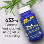 GABA Brain Food - GABA Supplement with L-Citrulline & Grape Seed Extract - Supports Calm & Relaxation - Nighttime Sleep Aid - Supports Production of Gamma Aminobutyric Acid - 120 L-Citrulline Capsules
