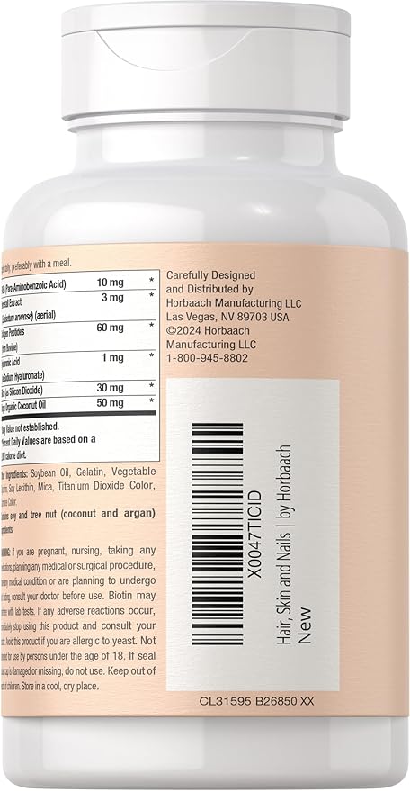 Coera Hair, Skin and Nails Vitamins with Collagen, Biotin & Moroccan Argan Oil | 165 Softgels | Non-GMO & Gluten Free Supplement for Men and Women