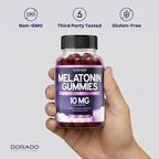 Melatonin Gummies 10mg for Adults (180 Count) - Quick Dissolve Melatonin Gummies - Gummy for Adults Contains 10mg - High Potency - Mixed Berry Flavor - Non-GMO, Vegan Supplement & Made in USA