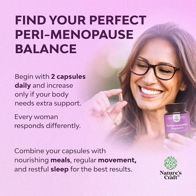 Complete Perimenopause Supplement for Women - Multibenefit Menopause Ease for Women with Maca Root Vitex Berry & Black Cohosh for Hot Flashes Night Sweats Hormone Balance and Mood Support - 120 Count