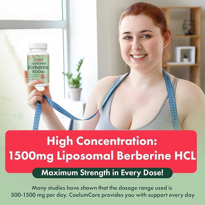 Liposomal Berberine HCL - Berberine 1500mg High Bioavailability, Berberines Supplement for Women and Men (2 Pack)