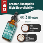 Berberine HCl Drops Supplement - Liposomal Berberine HCl Liquid- 2 fl oz