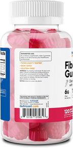 Nutricost Fiber Gummies (Berry Flavored) 120 Gummies - Dietary Fiber Supplement with Chicory Root, 6g per Serving, Vegan, 60 Servings