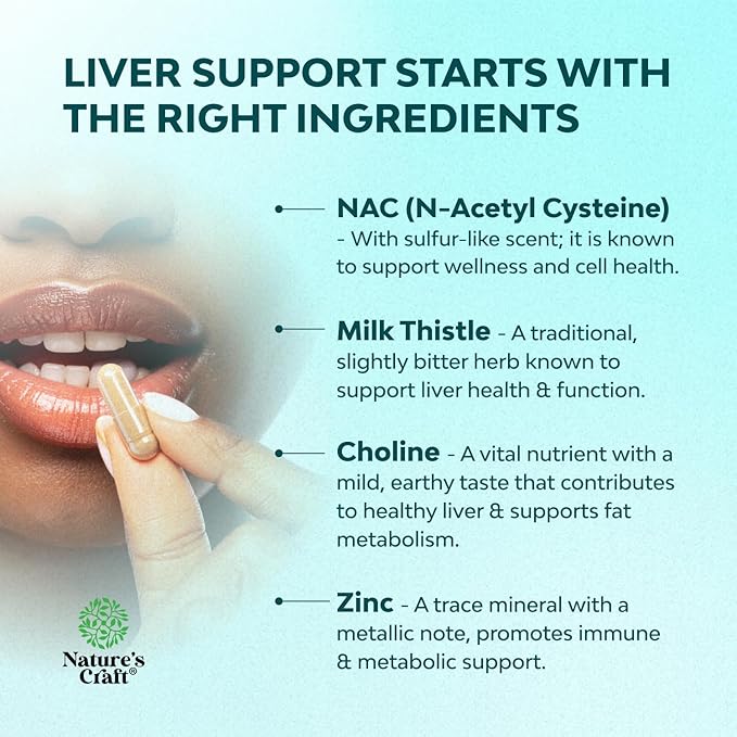 Liver Support NAC Supplement with Milk Thistle for Liver Cleanse Detox & Repair - N Acetyl Cysteine Supplement for Liver Cleanse with Turmeric, Choline, Dandelion & L-Glutathione - 60 Count