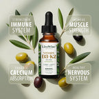 Live Wise Naturals Vitamin D3 K2 (MK-7) Peppermint Drops for Adults - 930 Drops, Ultra Concentrated Formulation, 1208 IU Vitamin D3, 25 MCG - Precision Micro-Dosing Dropper for Calcium & Bone Support
