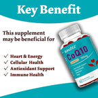 60 Counts CoQ10 Gummies 300mg High Absorption - Raspberry Flavored - Non-GMO - Gluten-Free - Coenzyme Q10 Gummy