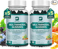 Sea Moss Gummies with Ashwagandha & Chlorophyll, Immune, Digestive and Gut Detox Support, Powered by Black Seed Oil, Vitamin C, Vitamin D & Magnesium, GMO, Vegan, Apple Flavor, 120 SeaMoss Gummies